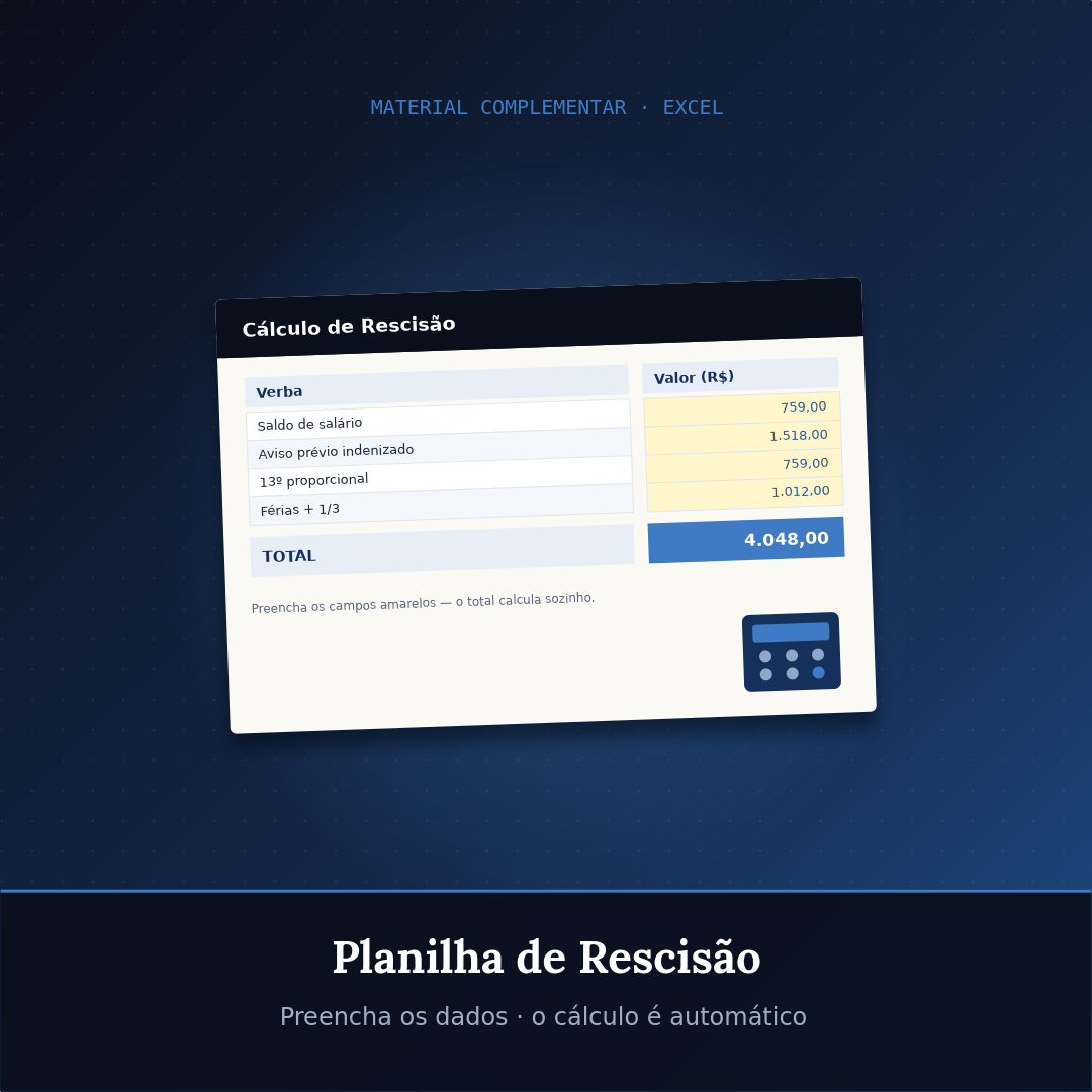 Planilha de Cálculo de Rescisão (Excel)