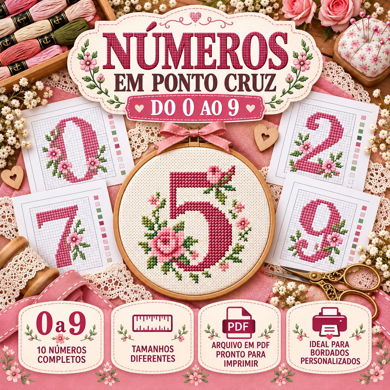 NUMEROS EM PONTO CRUZ