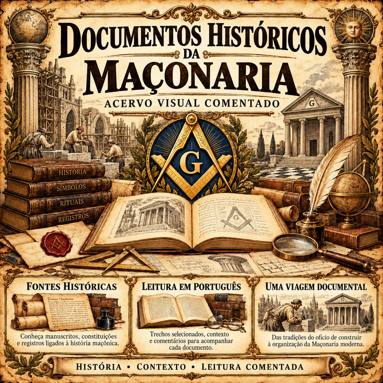 Explore os documentos da maçonaria 