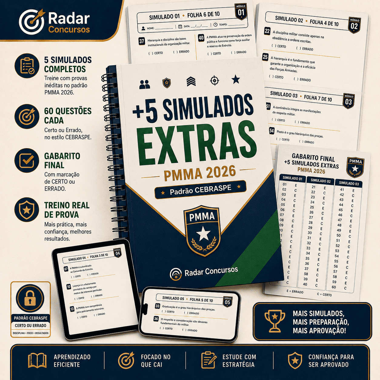 +5 Simulados Extras - Padrão CEBRASPE