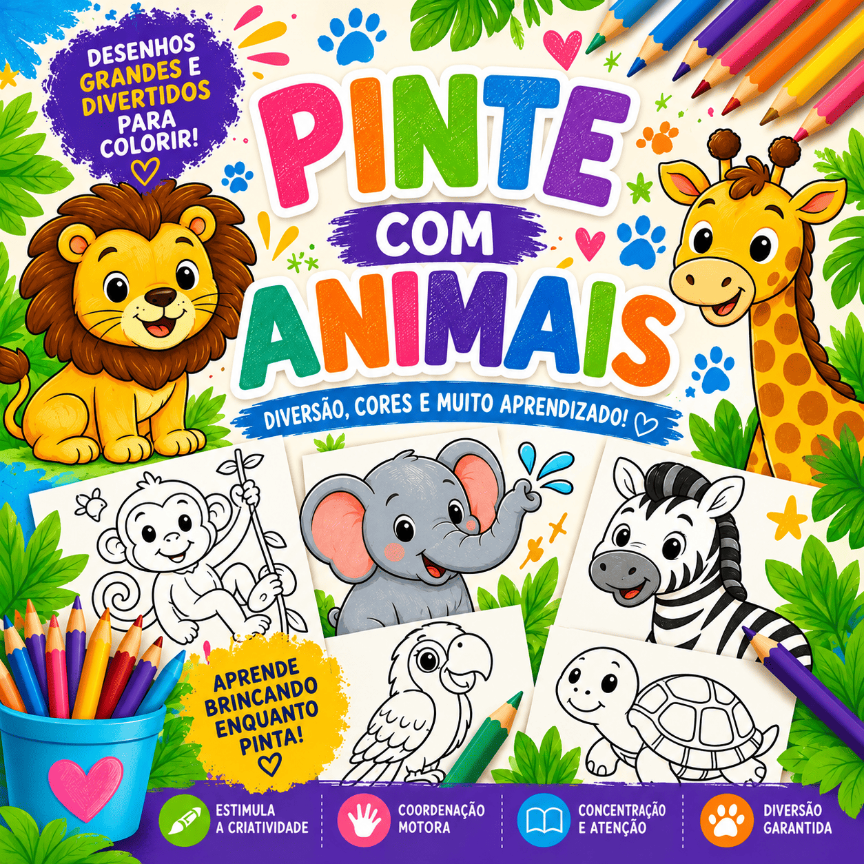 Pintando com os Animais – Modelos Pronto